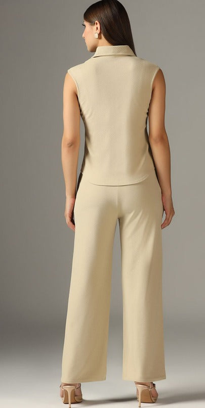 Selvia Shirt Collared Top With Trousers Co-Ords