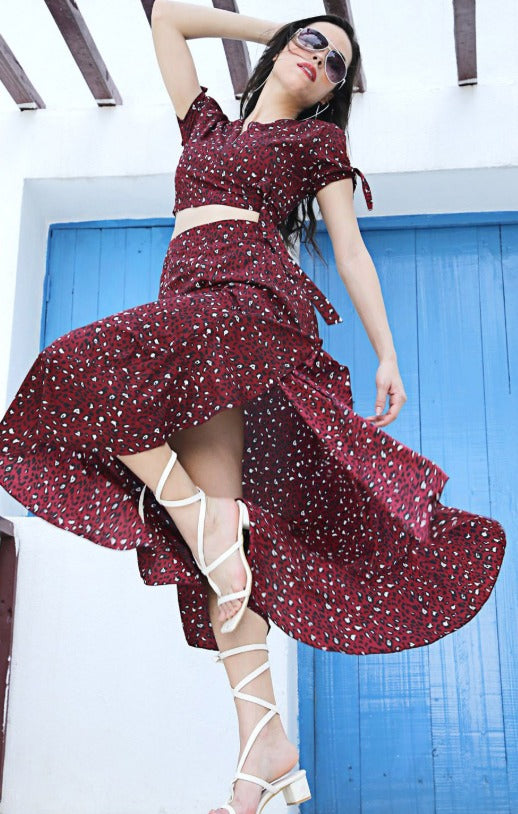 StyleCast X SERA Printed Top With Skirt Co-Ords